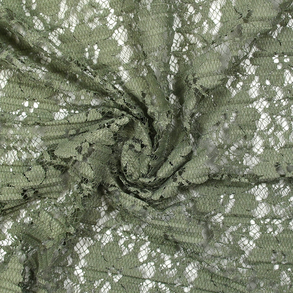 Dentelle plissée polyester Lisianthus vert sauge