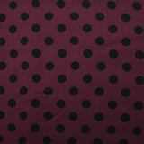 Twill de viscose imprimé à pois fond lie de vin