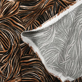 Twill de viscose imprimé nature abstraite marron fond noir