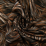 Twill de viscose imprimé nature abstraite marron fond noir
