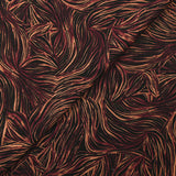 Twill de viscose imprimé nature abstraite lie de vin fond noir