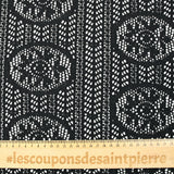 Punto de encaje efecto crochet de polialgodón con banda circular negra