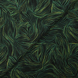 Twill de viscose imprimé nature abstraite vert fond noir