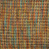Tweed polyester à carreaux lurex orange et bleu