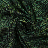 Twill de viscose imprimé nature abstraite vert fond noir