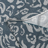 Crêpe viscose imprimé pointillisme animal bleu denim