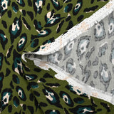 Twill de viscose imprimé léopard graou fond kaki