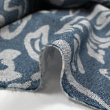 Crêpe viscose imprimé pointillisme animal bleu denim