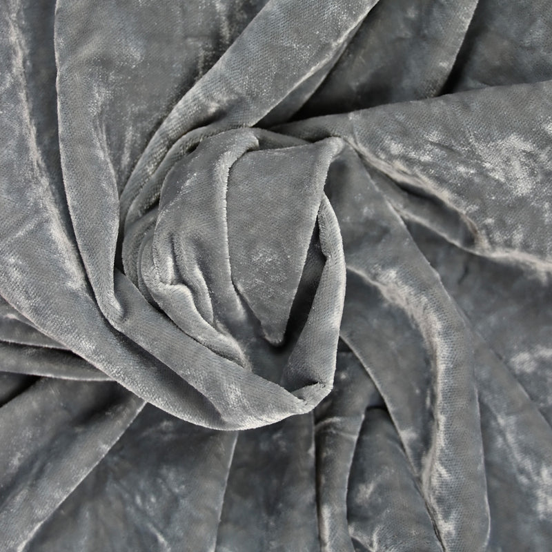Velours frappé polyester gris