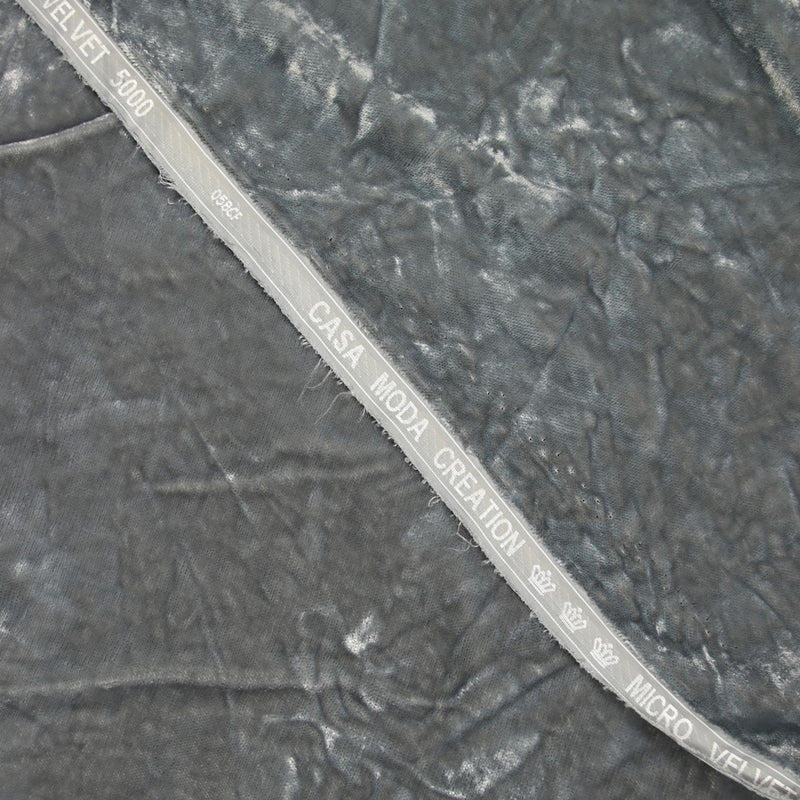 Velours frappé polyester gris