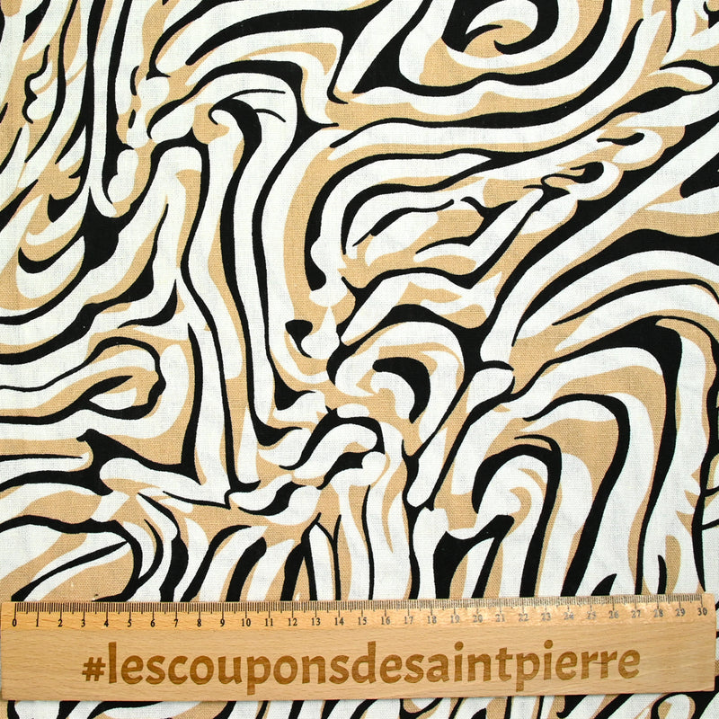 Lin viscose printed brown zebra