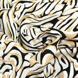 Lin viscose printed brown zebra