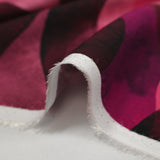 Twill de viscose imprimé vagues vieux rose et fuchsia