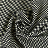 Tejido de traje mini vichy blanco roto y negro de lana y mohair