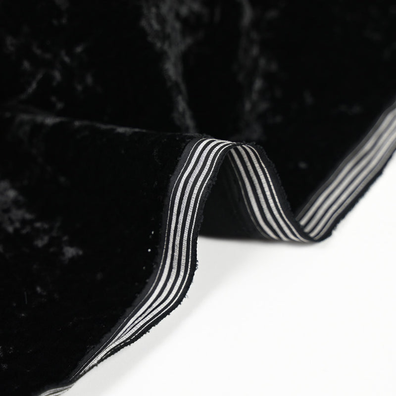 Velours frappé polyester noir