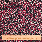 Mousseline de polyester imprimée confettis fond bordeaux