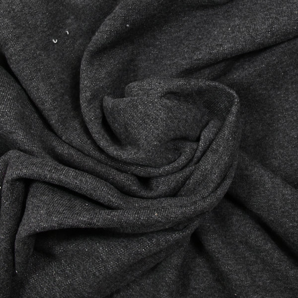 Molleton de coton french terry gris foncé