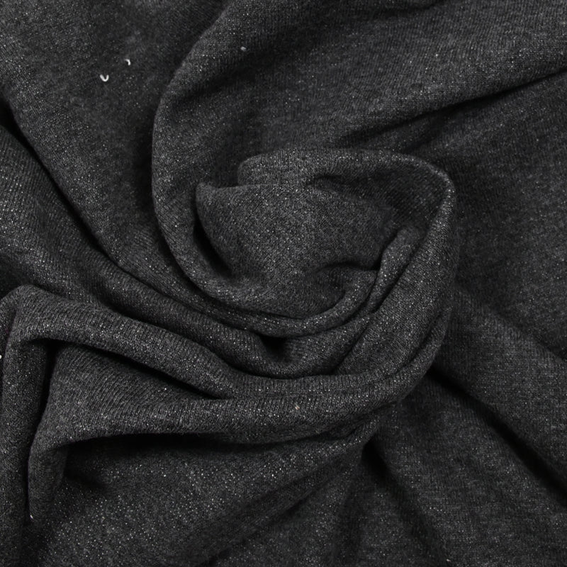 Molleton de coton french terry gris foncé