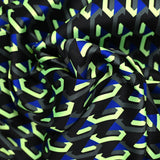 Satin de polyester sergé spatial vert et bleu