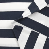 Jersey de algodón a rayas azul medianoche y blanco de 30 mm