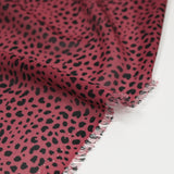 Mousseline de polyester imprimée sauvage rouge foncé