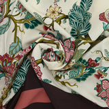 Viscose imprimée botanique vieux rose
