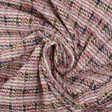Maille aspect tweed lurex à carreaux rose