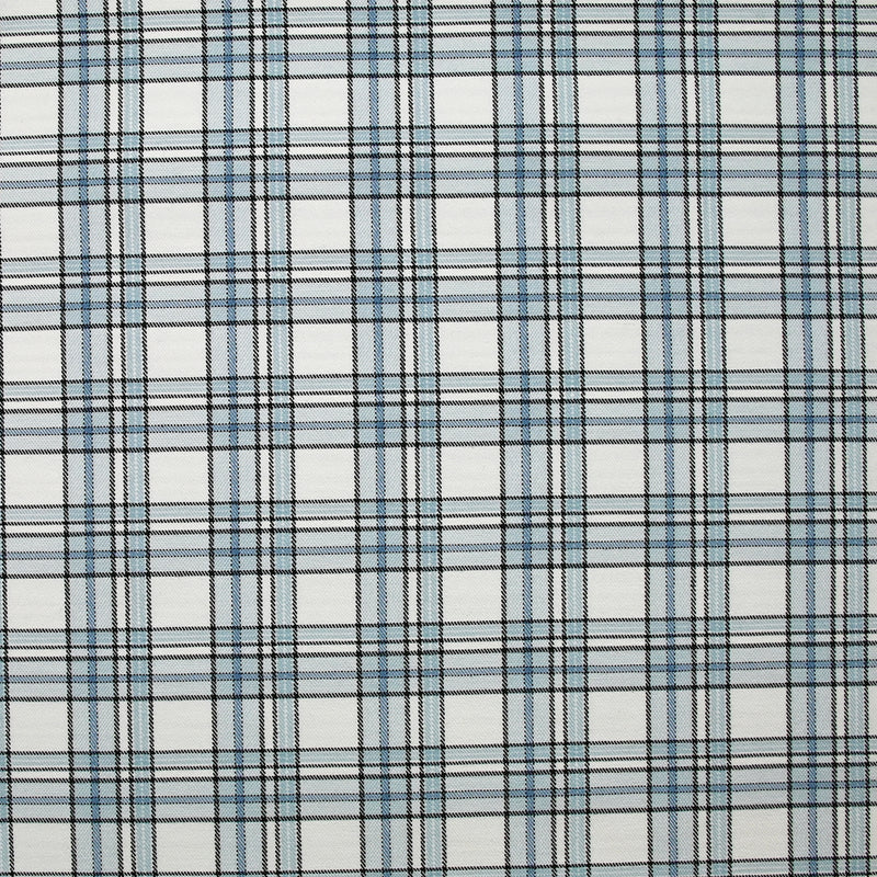 Bengaline polyviscose tartan bleu fond blanc