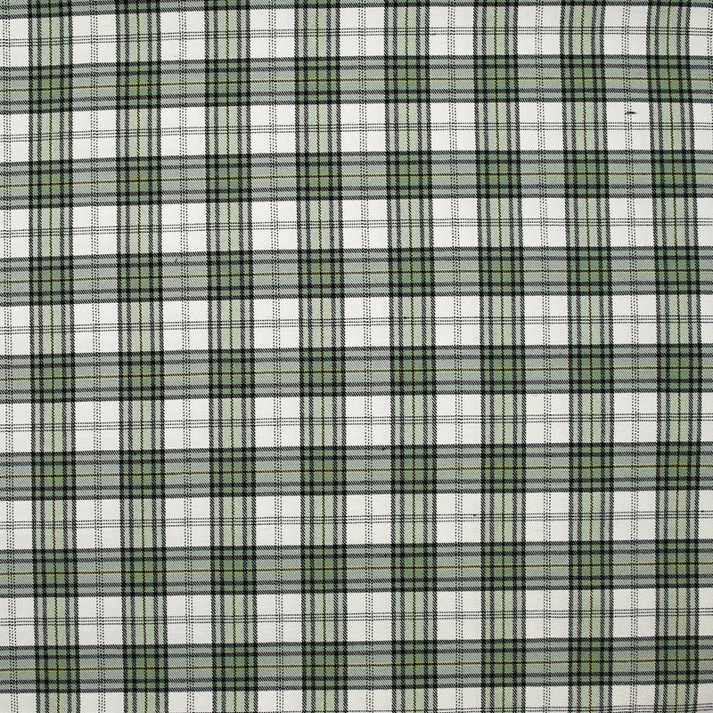 Bengaline polyviscose tartan vert fond blanc