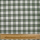 Bengaline polyviscose tartan vert fond blanc