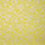 Jacquard de polycoton liaison de fleurs fond jaune