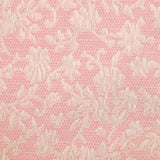 Jacquard de polycoton liaison de fleurs fond rose