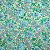 Coton liberty ® Vine Garden bleu fond vert pastel au mètre