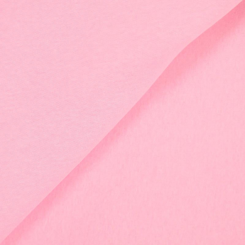 Tissu sweat minkee épais rose clair