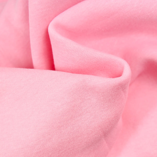 Tissu sweat minkee épais rose clair