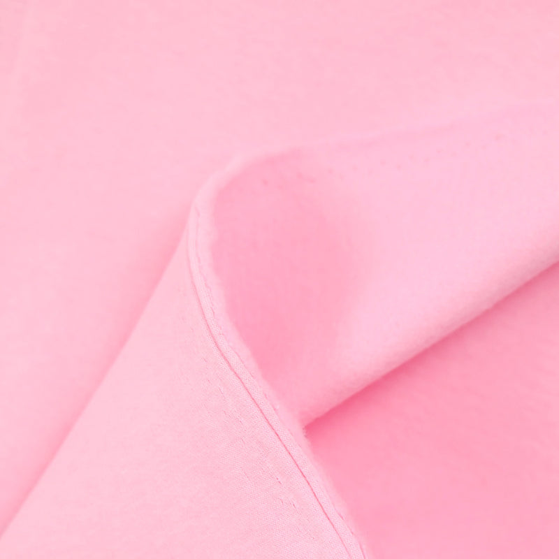 Tissu sweat minkee épais rose clair