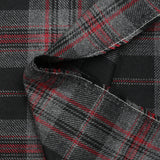 Laine mélangée tartan rouge, gris et noir