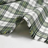 Bengaline polyviscose tartan vert fond blanc