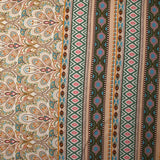 Viscose imprimée paon impérial beige fond écru
