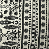 Viscose imprimée broderie d'Oaxaca noir fond blanc cassé