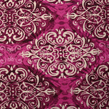 Viscose imprimée ikat baroque magenta
