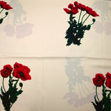 Crêpe viscose imprimé grands coquelicots fond écru