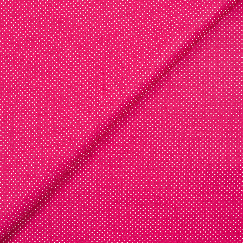 Coton imprimé pois 1mm fond fuchsia