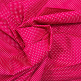 Coton imprimé pois 1mm fond fuchsia