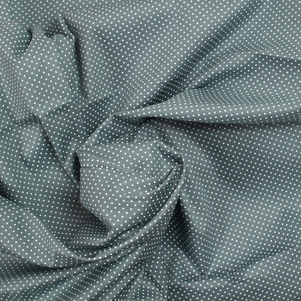 Coton imprimé pois 1mm fond gris bleuté