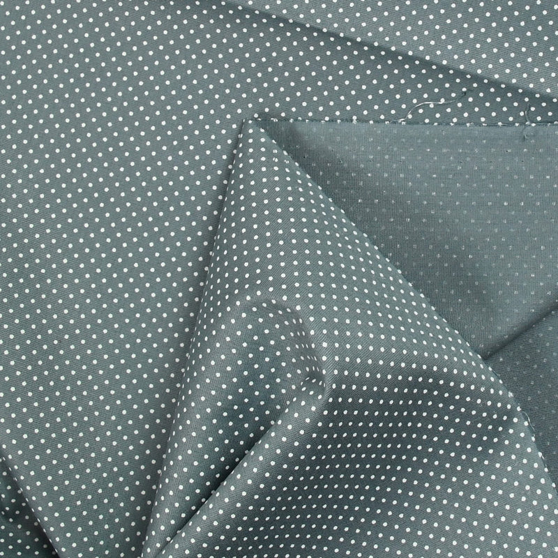 Coton imprimé pois 1mm fond gris bleuté