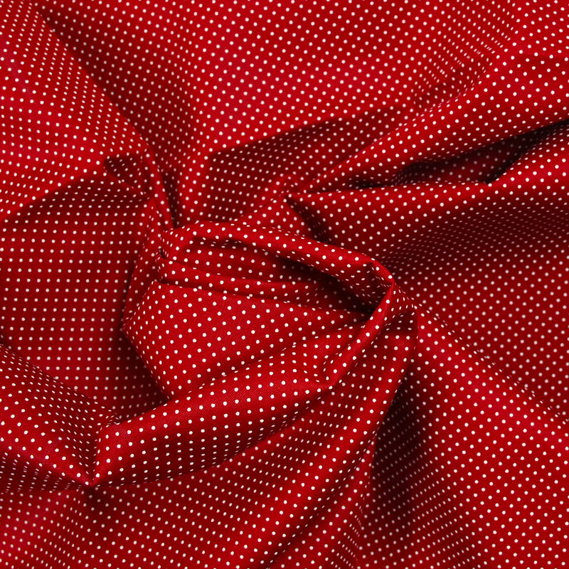 Coton imprimé pois 1mm fond bordeaux