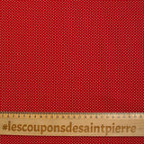 Coton imprimé pois 1mm fond bordeaux