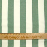 Coton tissé-teint rayé vert et blanc