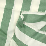 Coton tissé-teint rayé vert et blanc